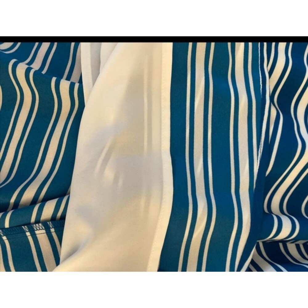 Banana Republic Fit & Flare Blue Striped Belted Sleeveless Summer Dress Size 4 - Picture 11 of 11